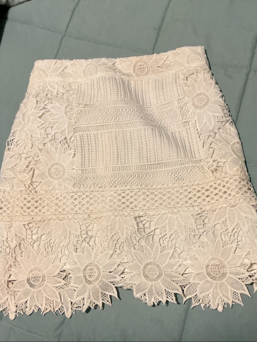 Topshop White Lace Crochet Overlay Mini Skirt